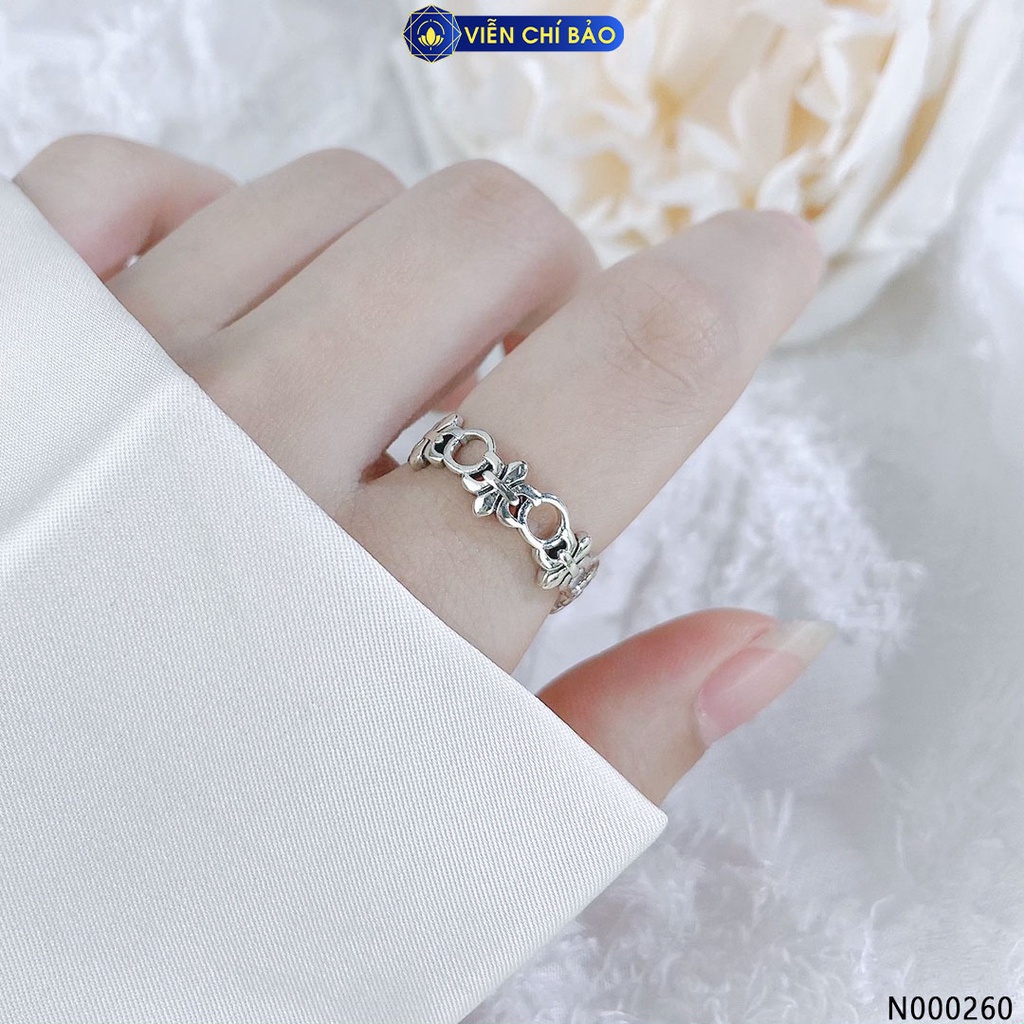 Nhẫn bac nữ hoa Iris NEW chất liệu bạc 925 thời trang phụ kiện trang sức Viễn Chí Bảo N000260