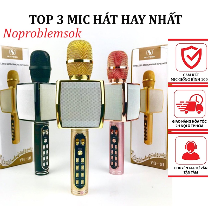 Micro karaoke bluetooth Noproblemsok YS91 âm thanh hay loa lớn đập cực phê