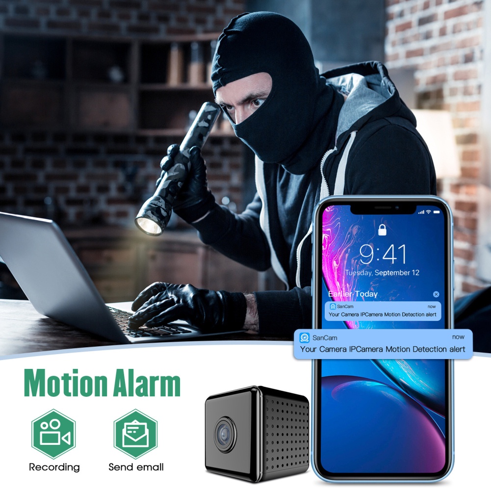 Camera Hd 1080P Camera Wifi Ip Camera Cảm Biến Camera Quan Sát Ban Đêm Từ Xa Màn Hình Nhỏ Camera Giám Sát Không Dây