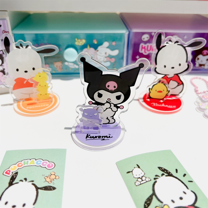 SANRIO Kẹp Ảnh Để Bàn Bằng Acrylic Mini Hình Kuromi Pochacco Dễ Thương