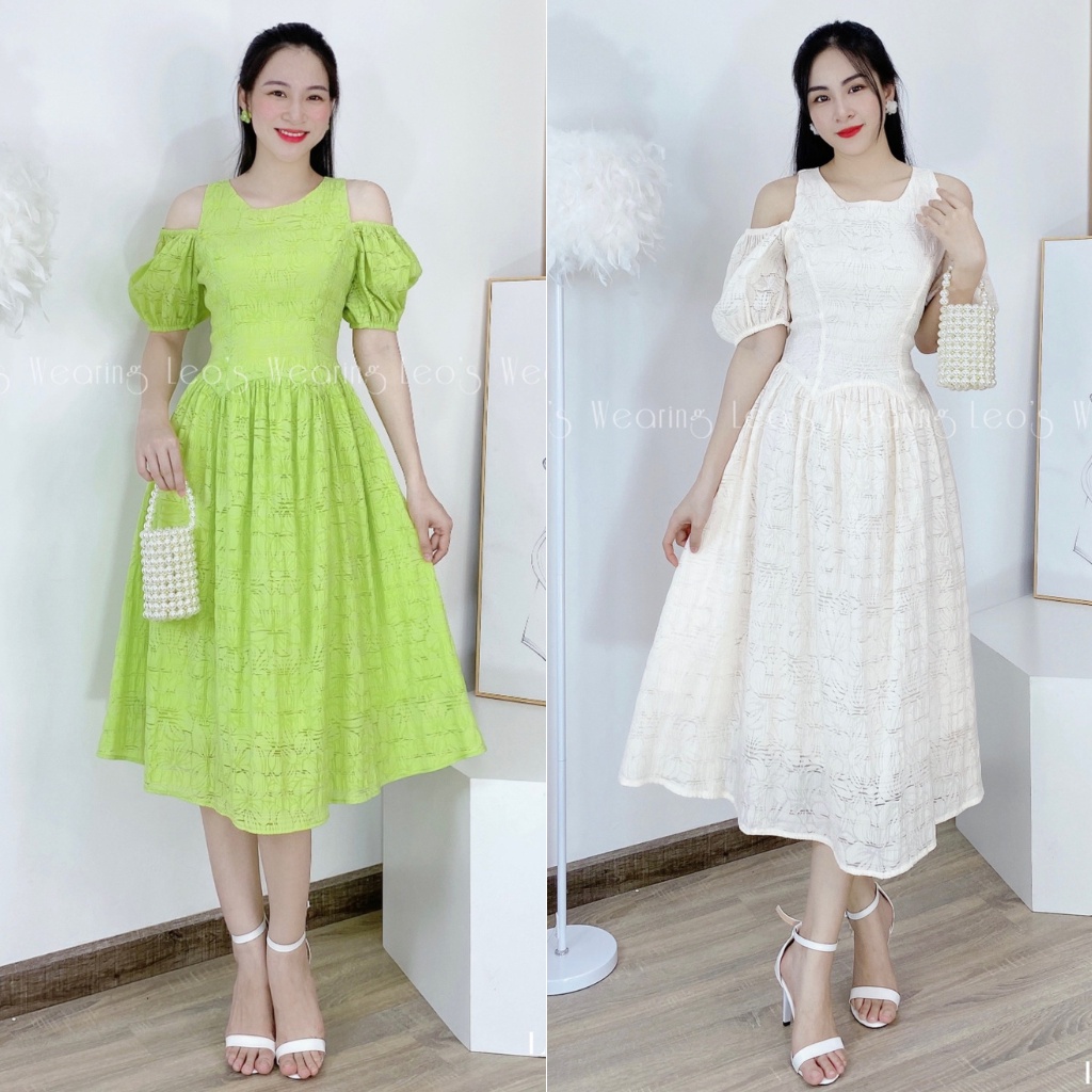 Đầm xòe dáng dài trễ vai 2 lớp dày dặn LEOSWEARING L297 L298