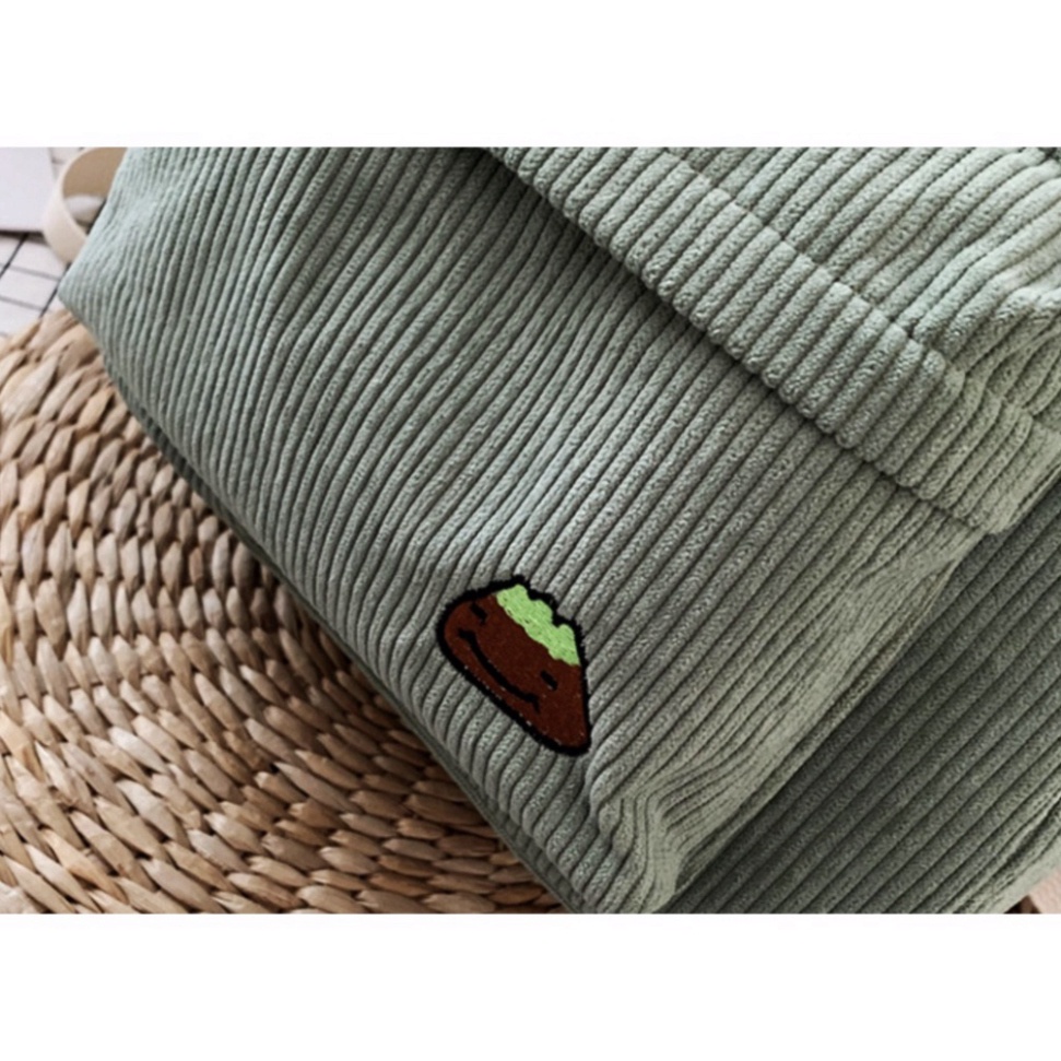 Balo nữ đi học ulzzang chất len, balo nhung tăm hàng Quảng Châu | BL001