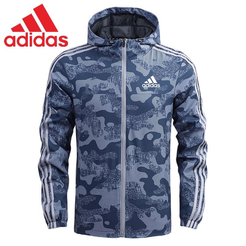 Áo Khoác Gió Adidas Có Mũ Trùm Đầu Chất Liệu Mỏng Nhanh Khô Thời Trang Xuân Thu Cho Nam Giới