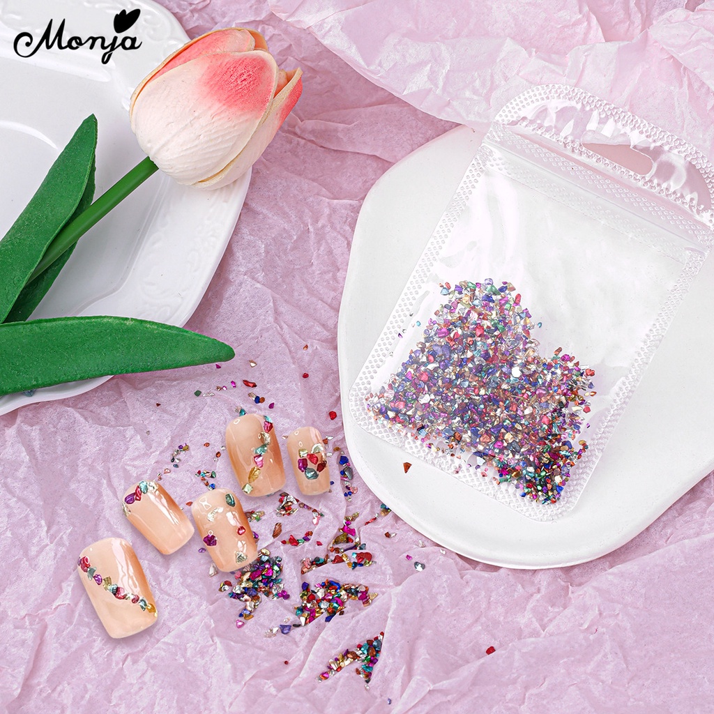 MONJA Hạt Pha Lê Nhiều Màu Đính Móng Tay 3D DIY