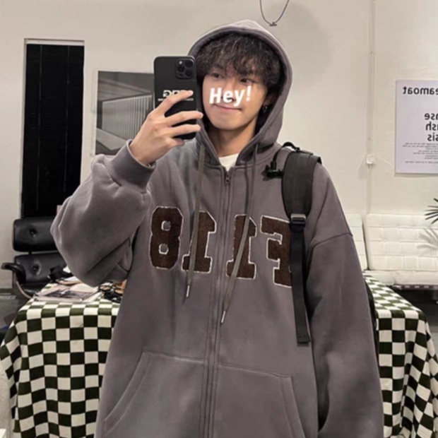 Áo Hoodie Dáng Rộng In Chữ Phong Cách Hàn Quốc Thời Trang Cho Nam