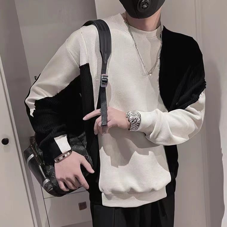 Áo Thun Tay Dài Cổ Tròn Họa Tiết Kẻ Sọc Đơn Giản Thời Trang Mùa Thu Cho Nam