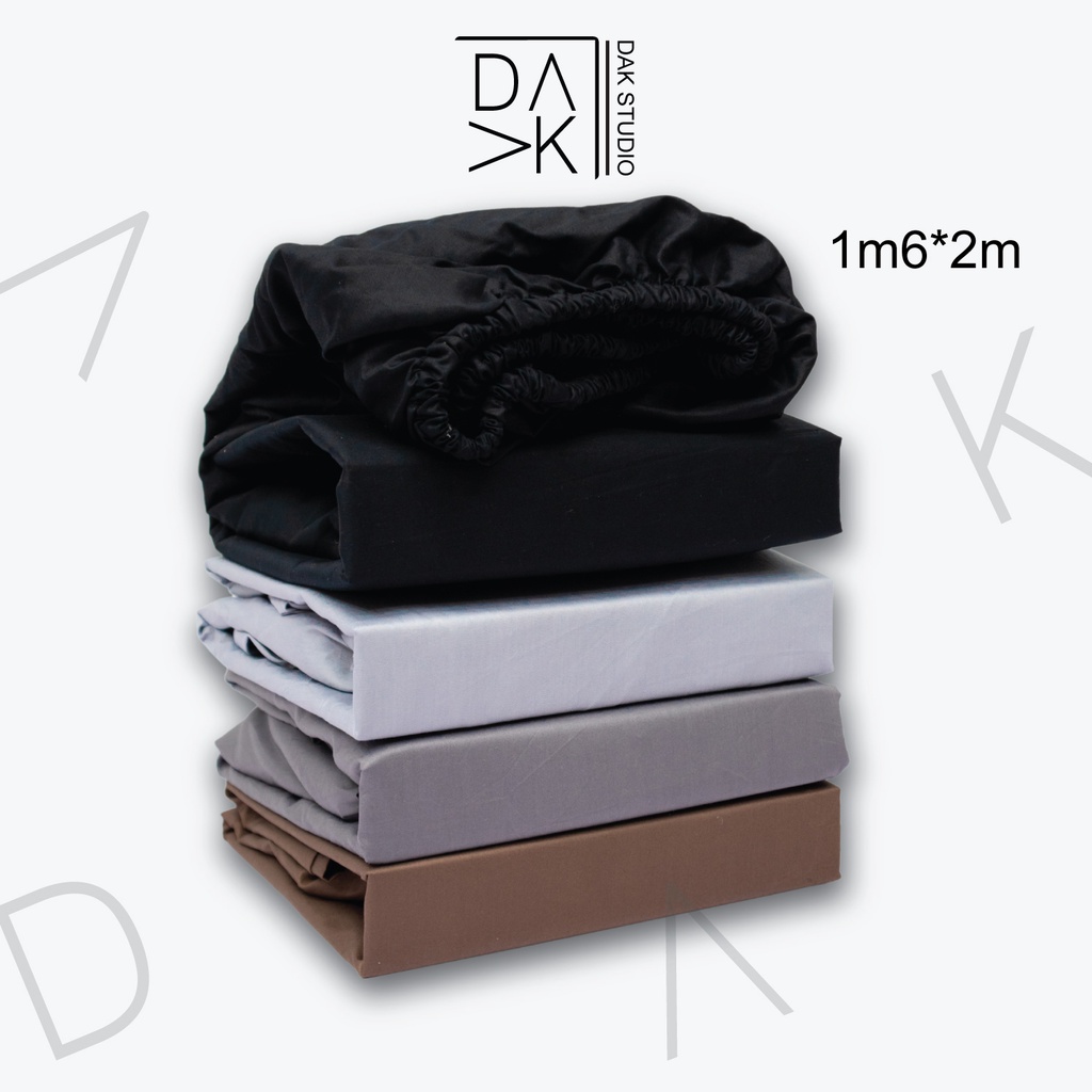 Ga giường bo chun cotton DAK cao cấp trơn màu 160x200 cm, drap trải nệm bo thun vải Hàn Quốc