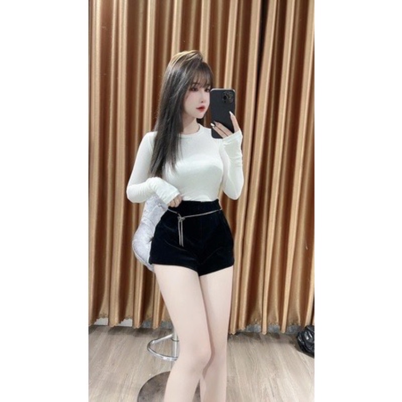 QUẦN SOOC NHUNG DÁNG ÔM DÂY XÍCH 2 LỚP MS17267