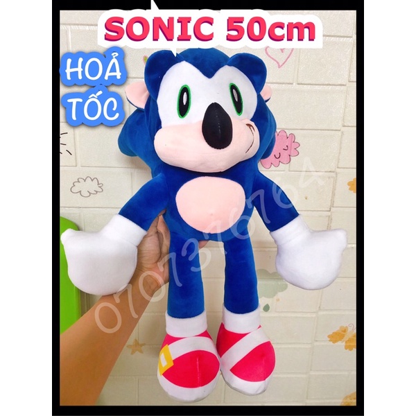50cm Thú Bông NHÍM SONIC Cute - Chất Miniso Mềm Cao Cấp - Co Giãn 4 Chiều