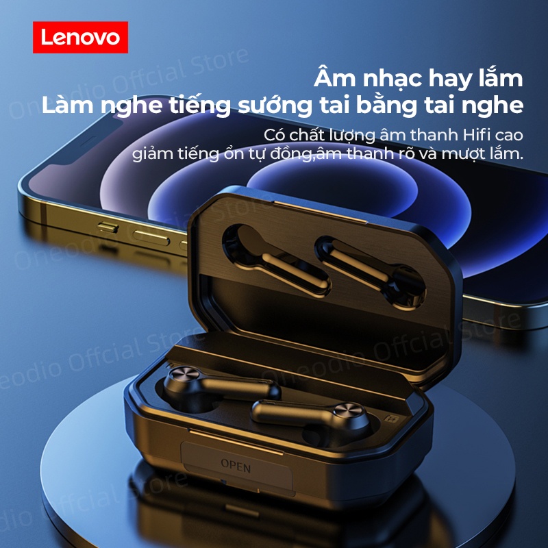 Tai Nghe Bluetooth 5.3 Không Dây Có Micro 9D LED Tai nghe Chơi Game Lenovo LP3PRO Chính hãng Chống ồn
