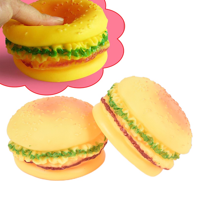 Đồ Chơi Hình Bánh Burger Phát Ra Tiếng Kêu Cho Thú Cưng