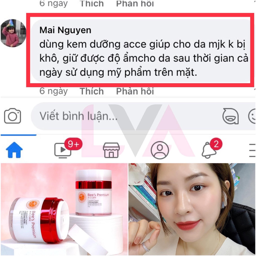 Kem dưỡng ngừa mụn, mờ thâm nám từ nọc ong AC Care Bee's Premium Control Cream 55g