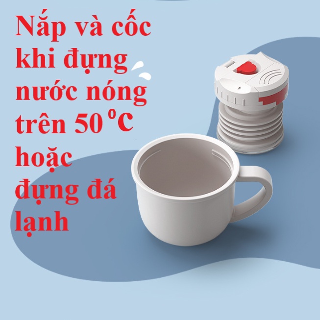 Bộ 4 Chi Tiết, Bình Giữ Nhiệt 6 Lớp, Cốc Giữ Nhiệt, Bình Nước Cho Bé, Chất Liệu Inox Thực Phẩm SUS 304 Dung Tích 550ml