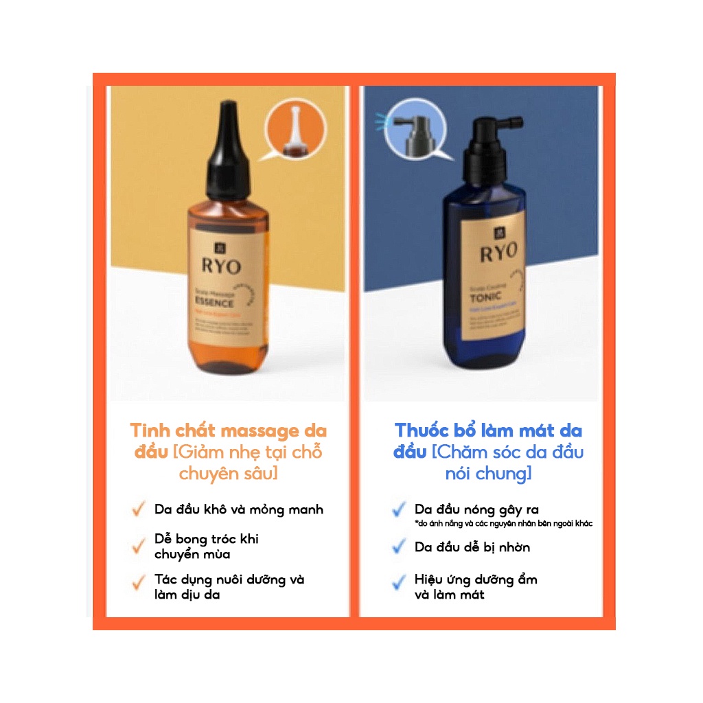 Tinh chất dưỡng chống rụng tóc và massage thư dãn da đầu Ryo - Hair Loss Expert Care