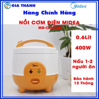Nồi cơm điện mini midea 0.6 lít mr-cm06sd, nấu 1 đến 2 người ăn, nồi cơm chống dính.