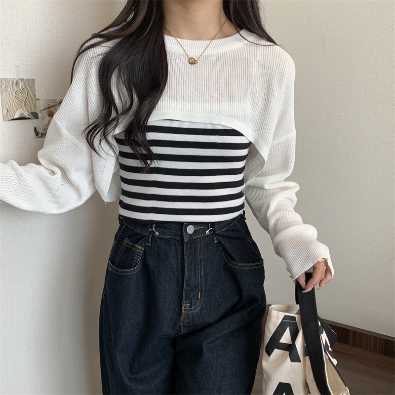 Set Áo Sơ Mi Dài Tay + Áo Hai Dây Thiết Kế Mới Thời Trang Mùa Thu Dành Cho