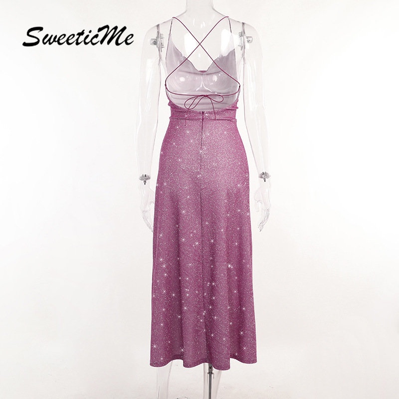 Đầm Không Tay Cổ Chữ V Hở Lưng Dáng Ôm Thời Trang   Quyến Rũ Dành Cho Bạn Nữ