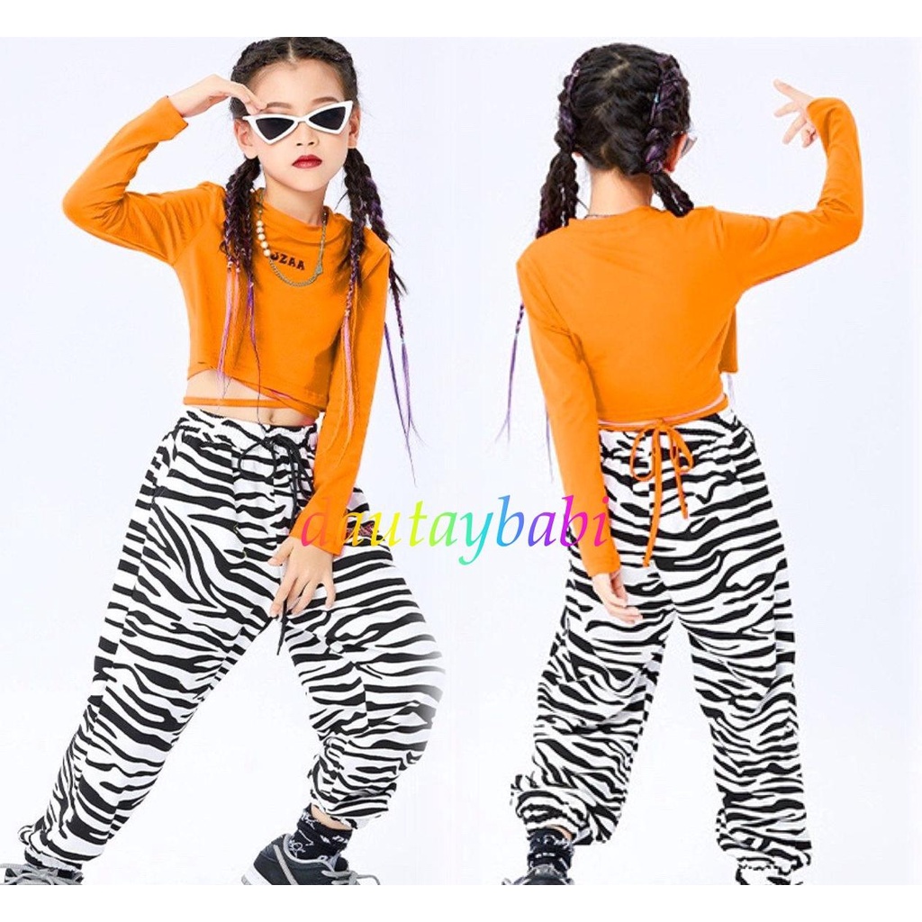 Đồ nhảy cho bé gái áo croptop cột dây chéo quần jogger cá tính thể thao thun cotton cao cấp xịn mát cho bé 10-40kg