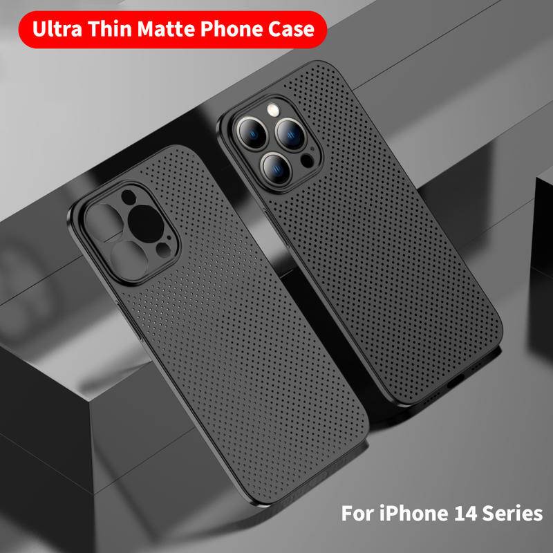 Ultra Ốp Điện Thoại Siêu Mỏng Chống Sốc Bề Mặt Nhám Có Lỗ Thoáng Khí Cho iPhone 14 13 12 11 Pro MAX