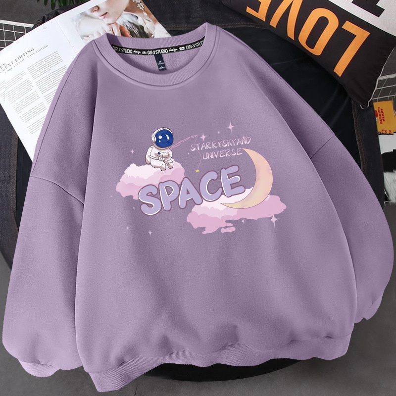 Áo Sweater Nam Nữ Unisex SPACE Nỉ Lót Bông Form Rộng Nhiều Màu