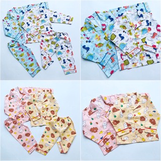 Pijama tay dài cho bé trai bé gái vải Thô chất liệu cotton hút mồ hôi thoáng mát nhiều mẫu size 10-40kg cho bé 1-9 tuổi