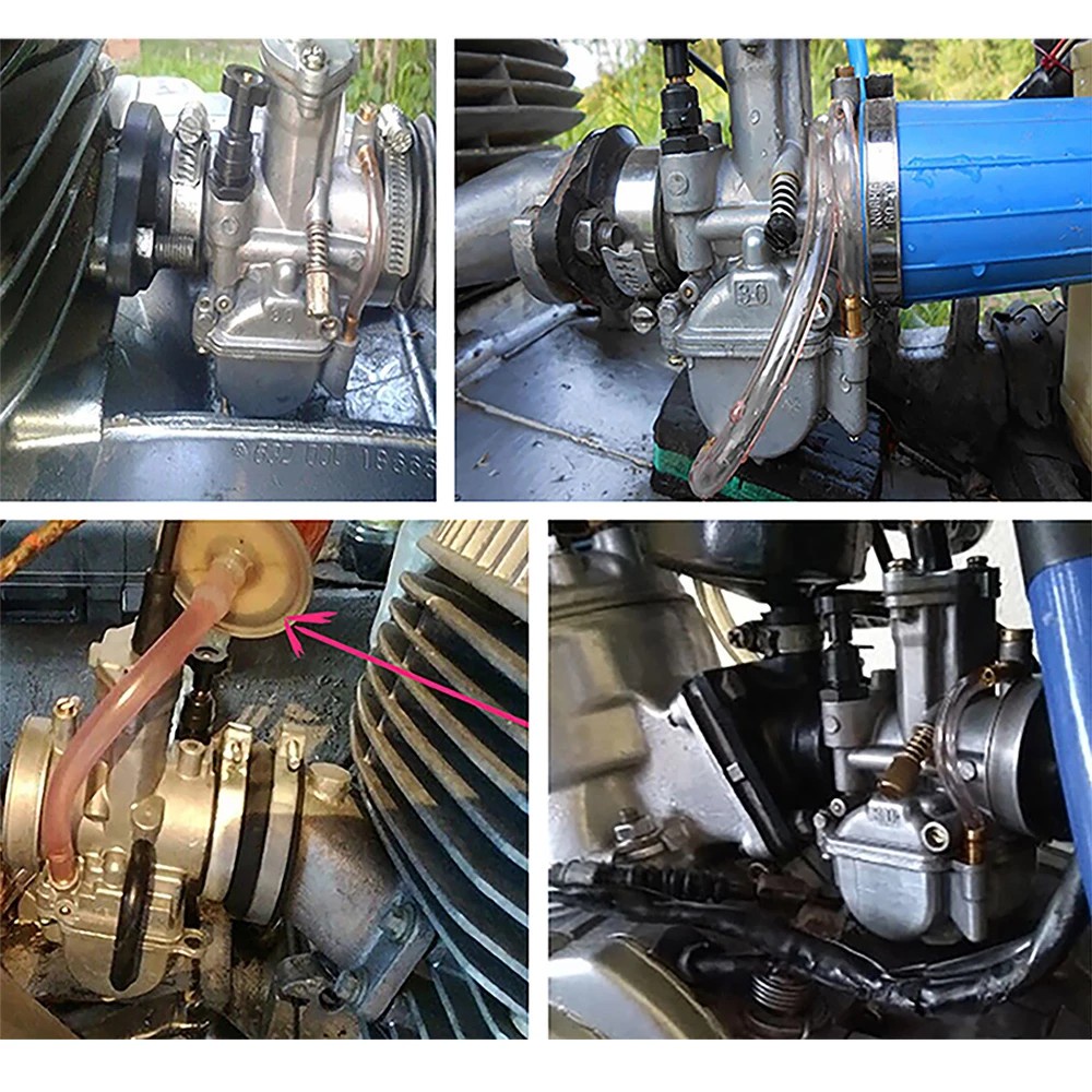 Bình xăng con PWK Kenhin KR150 họng 21mm 24mm 26mm 28mm 30mm 32mm 34mm cho Ga Dẹp OKO PWK RACING ĐEN Yamaha 100cc 125cc 250cc