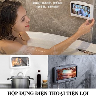 Hộp Đựng Điện Thoại Gắn Tường Chống Thấm Nước Có Móc Treo Trong Nhà Tắm Khi Nấu Ăn Tiện Lợi Cho Người Dùng Siêu Rẻ