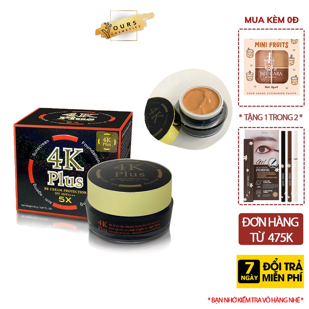 Kem Nền Chống Nắng 4K Plus 5X BB Cream Protection SPF 50 PA+++ - Kem Dưỡng Da Ban Ngày 4k Plus