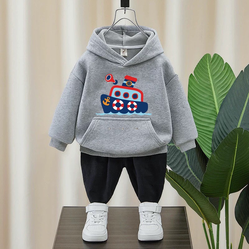 Áo Hoodie Mũ Trùm Đầu Cho Bé Trai Bé Gái vải Nỉ Bông VANOSA thu đông dày dặn siêu yêu In Họa Tiết 9-25kg