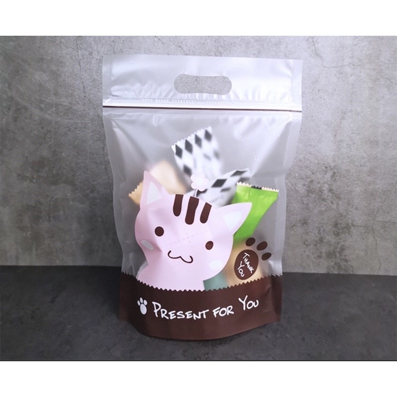 Túi zip mèo hồng 10 cái