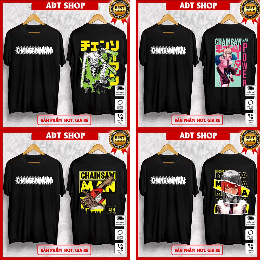BST Áo thun Anime Chaisaw Man mẫu mới in 2 mặt ADT|SHOP