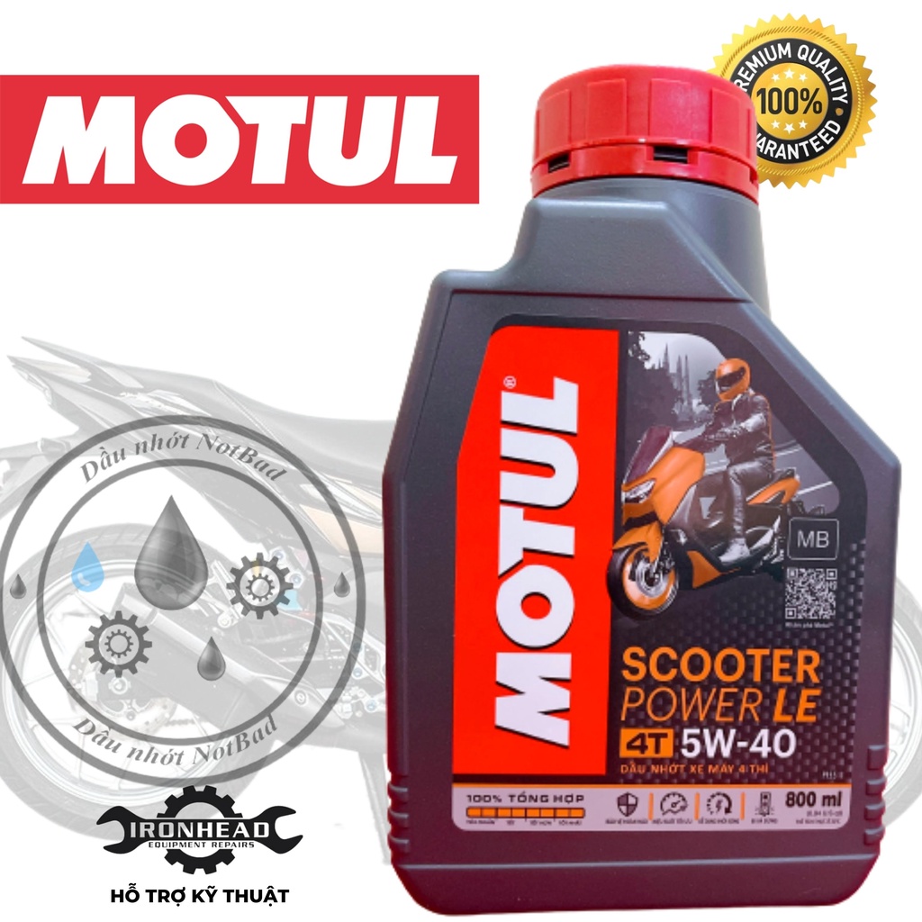 Nhớt Motul nhớt tay ga  Scooter Motul POWER LE 5w40 800ml kèm nhớt lao motul scooter gear 80w90