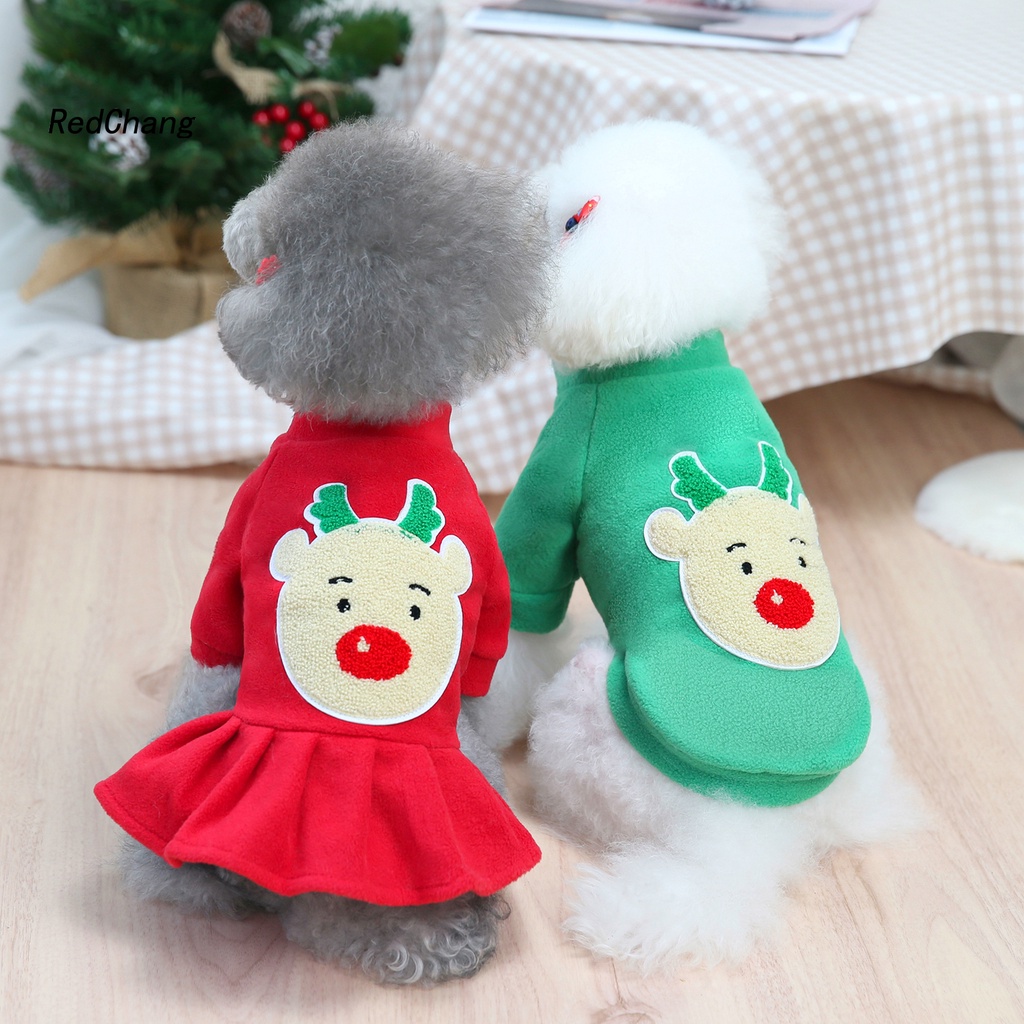 Áo Sweater Giữ Ấm Thân Thiện Với Làn Da In Họa Tiết Nai Dành Cho Cún Cưng