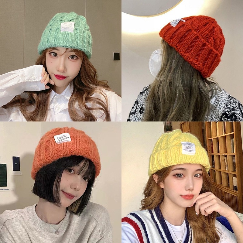 Mũ beanie Dệt Kim Màu Trơn Mềm Mại Thời Trang Mùa Đông Cho Nam Và Nữ