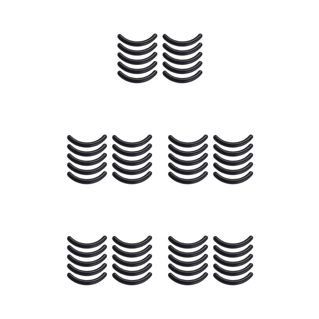 Set 5 Miếng Đệm Cao Su Màu Đen Kháng Khuẩn Thay Thế Kẹp Bấm Cong Mi Cho Nữ