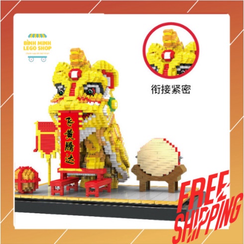 Lắp ráp mô hình le go  HỔ  Kỳ Lân, Kỳ Lân vui tết trung thu cho bé. decor bàn làm việc