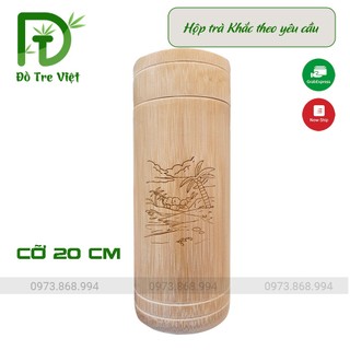 Hộp trà tre khắc logo theo yêu cầu, hộp chè tre khắc tên cá nhân hàng đạt chuẩn xuất khẩu [Gửi file khắc qua khung chát]