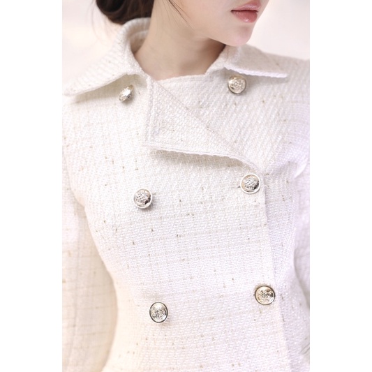 Khoác dạ khuy đồng hàng thiết kế