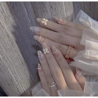 Nailbox vẽ đầu móng nhũ dây đá gắn charm nơ