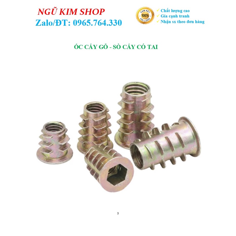 ỐC CẤY GỖ _ SÒ CẤY CÓ TAI M4, M5, M6, M8