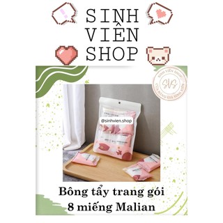 Gói bông tẩy trang cotton 8 miếng mini Malian bỏ túi du lịch tiện lợi
