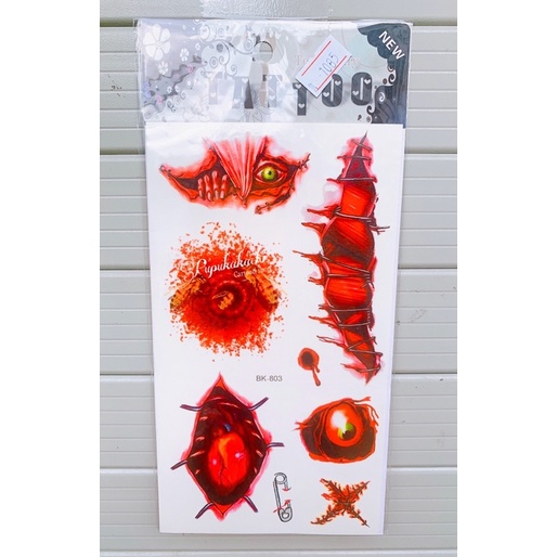 Hình Xăm Dán Mẫu Vết Thương Đồ Chơi Hoá Trang Halloween