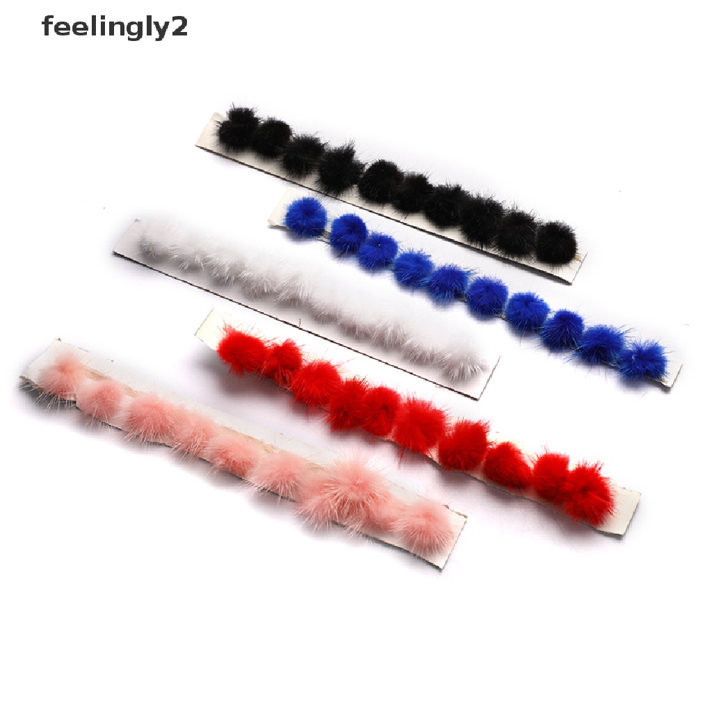 [Hàng Có Sẵn] Set 10 Cục Bông Lông Chồn Trang Trí Móng Tay Nghệ Thuật DIY (F)