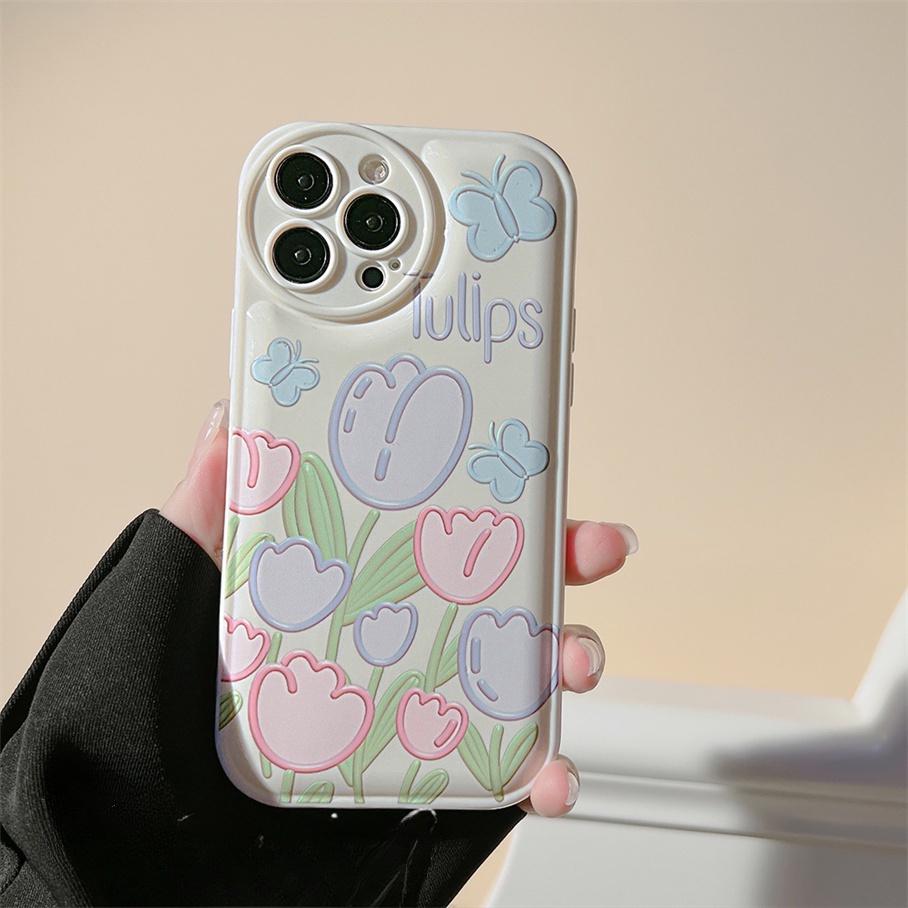 ốp iphone Mềm Hình Hoa Tulip Cho Iphone6 6splus 7 7plus 8plus XR x xs 12 11 pro max plus 13 promax-5005