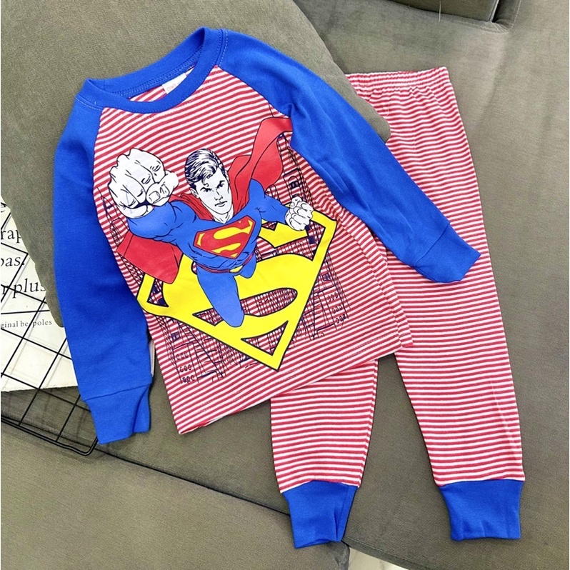 Bộ tay dài quần dài cho bé thu đông thun Cotton Borip xuất 10 ký đến 23 ký