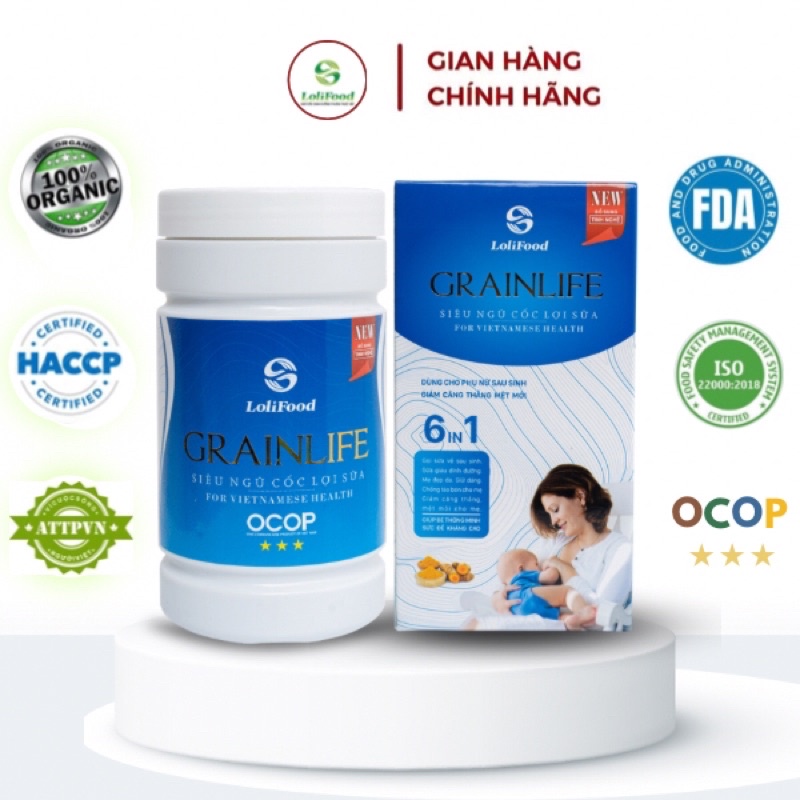 Ngũ Cốc Lợi Sữa Grailife Lolifood - Lợi Sữa Cho Mẹ, Bé Phát Triển Toàn Diện(02 Hộp x 500Gr)