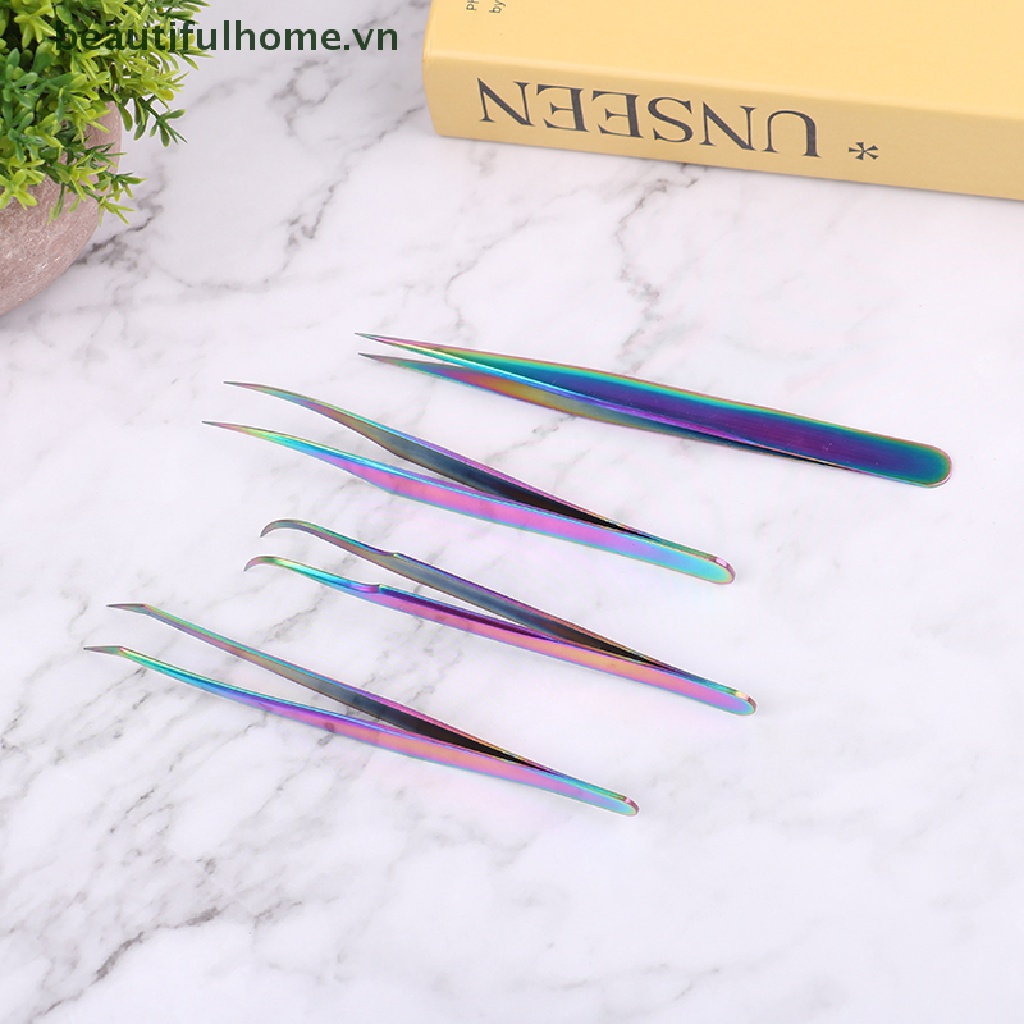 1 Nhíp Gắp Lông Mi Chuyên Nghiệp Bằng Thép Không Gỉ Nhiều Màu Sắc