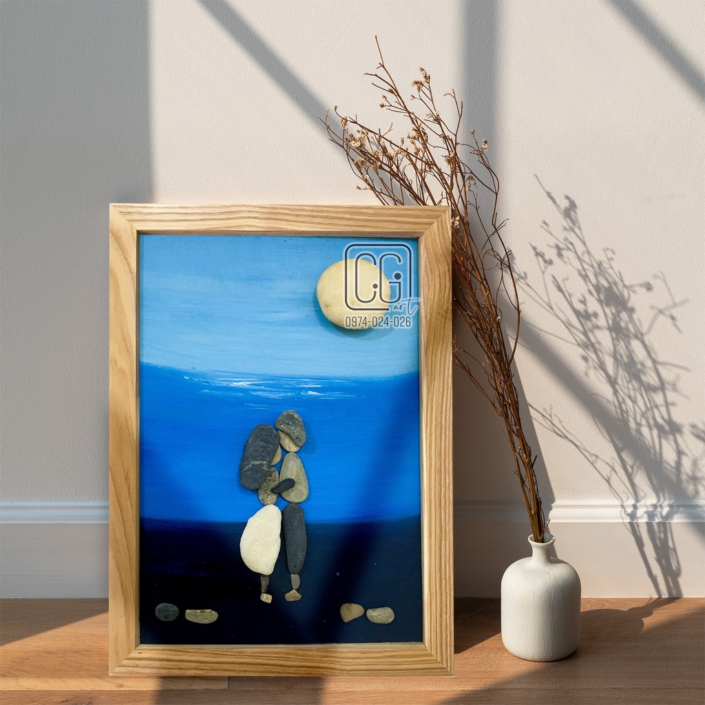 Tranh treo tường trang trí CHIGI ART handmade quà tặng ý nghĩa từ sỏi