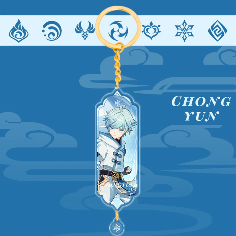 Tmdbyx Móc Chìa Khóa Acrylic Hình Nhân Vật Anime Genshin Va Chạm Yae Miko Xiao Ganyu Zhongli Diluc Klee Quà Tặng Trang Sức Nam Nữ