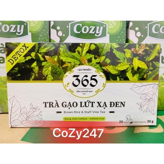 Trà gạo lứt xạ đen 365 hộp 20 túi lọc